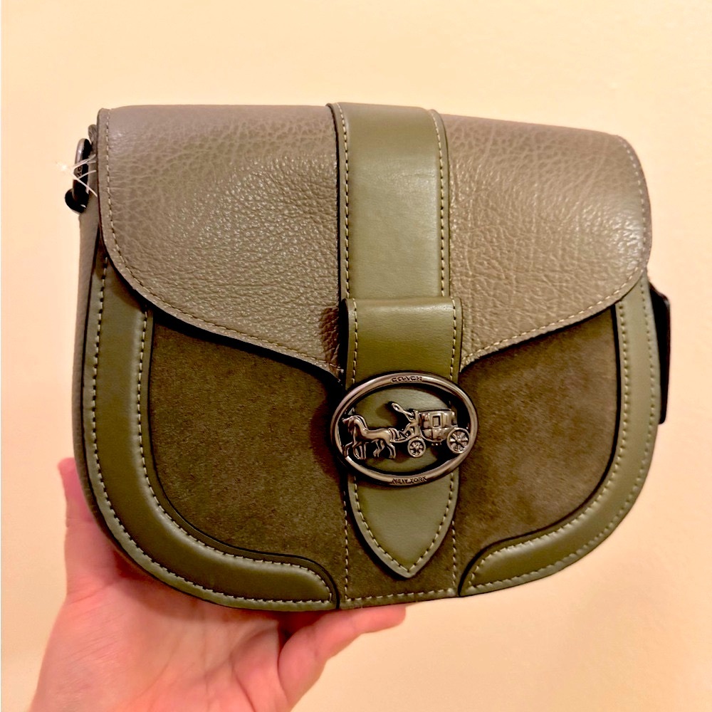 Coach Georgie Saddle Crossbody Bag Kelp (Olive Green)